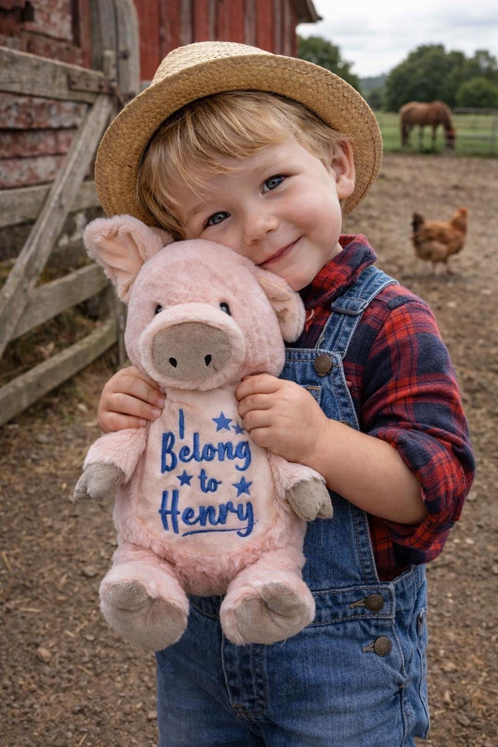 Farmyard Piggy Personalised Teddy