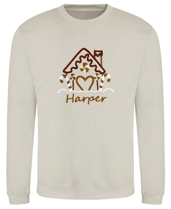 Christmas Gingerbread House Personalised Kids/Baby Sweater