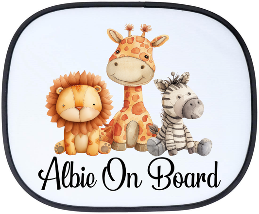 Jungle Trio Personalised Car Sun Shade