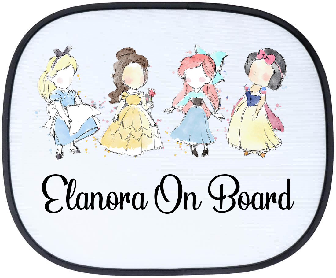 Princesses Personalised Car Sun Shade