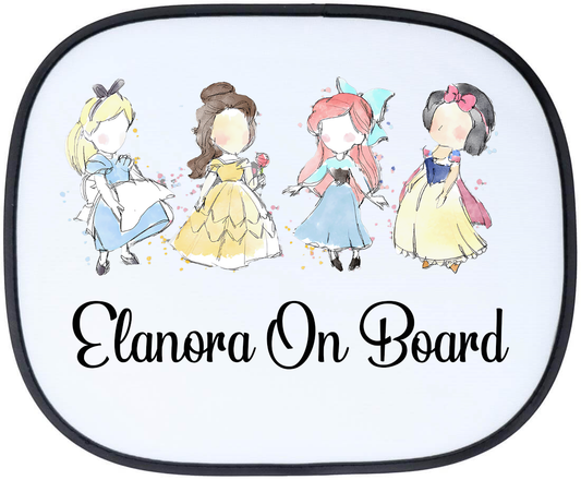 Princesses Personalised Car Sun Shade