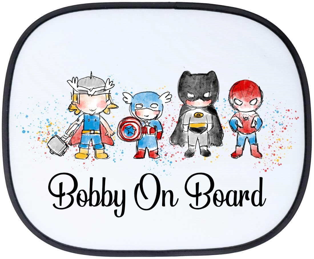 Superhero Personalised Car Sun Shade