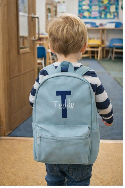 Initial and name design children's Backpack personalised