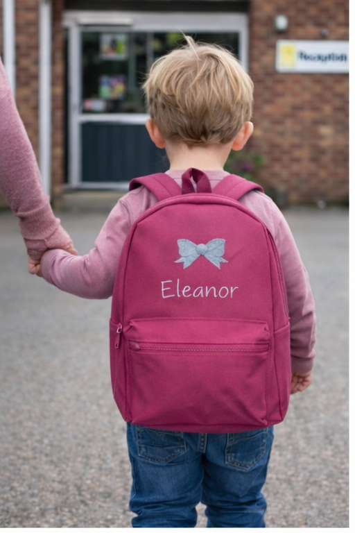 Children's Backpack personalised with Bow Design