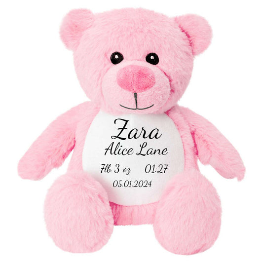 Pink Bear SnuggleMe Personalised Teddy - 19cm