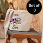 Canvas Storage basket Personalised set of 3 - various colours