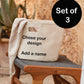 Canvas Storage basket Personalised set of 3 - various colours