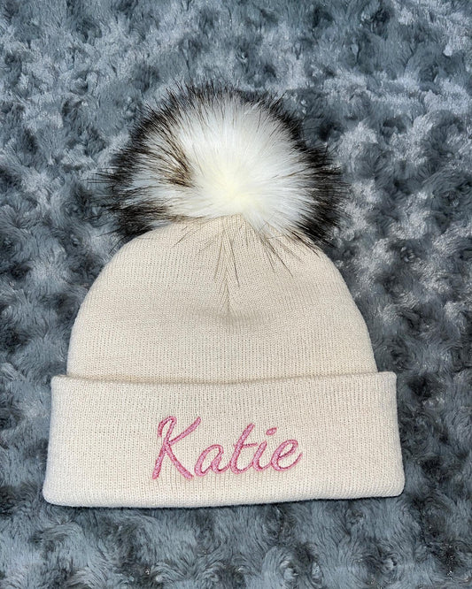 Beige 1-4 years Single Pom hat