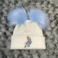 Blue Bunny Double Pom Hat - 3+ Months