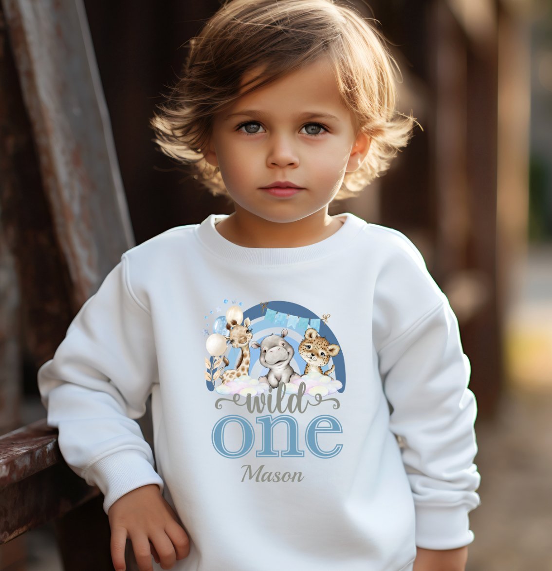 Blue Rainbow Personalised Birthday Jumper - Various Colours