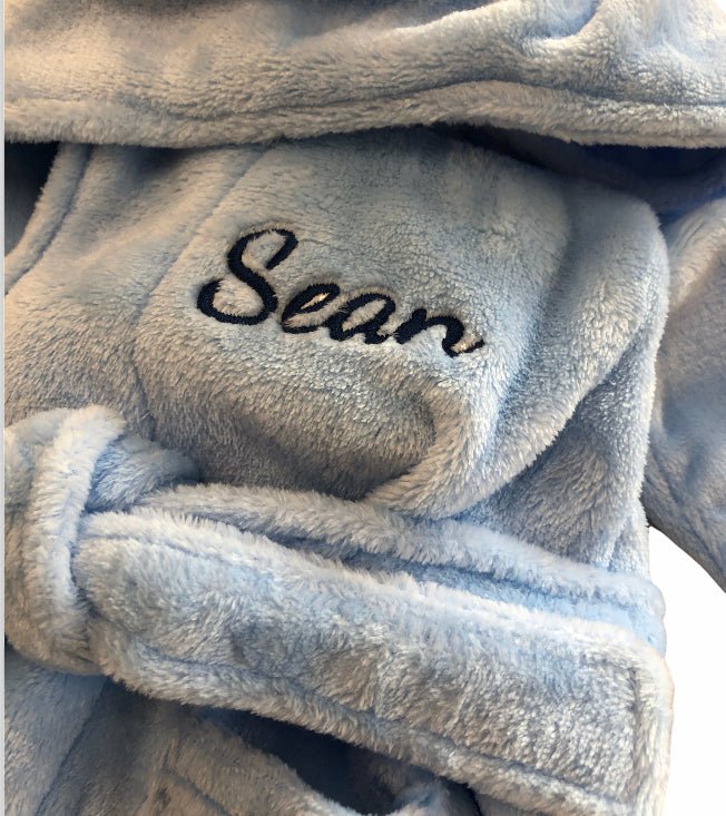 Blue Super Soft Hooded Dressing Gown