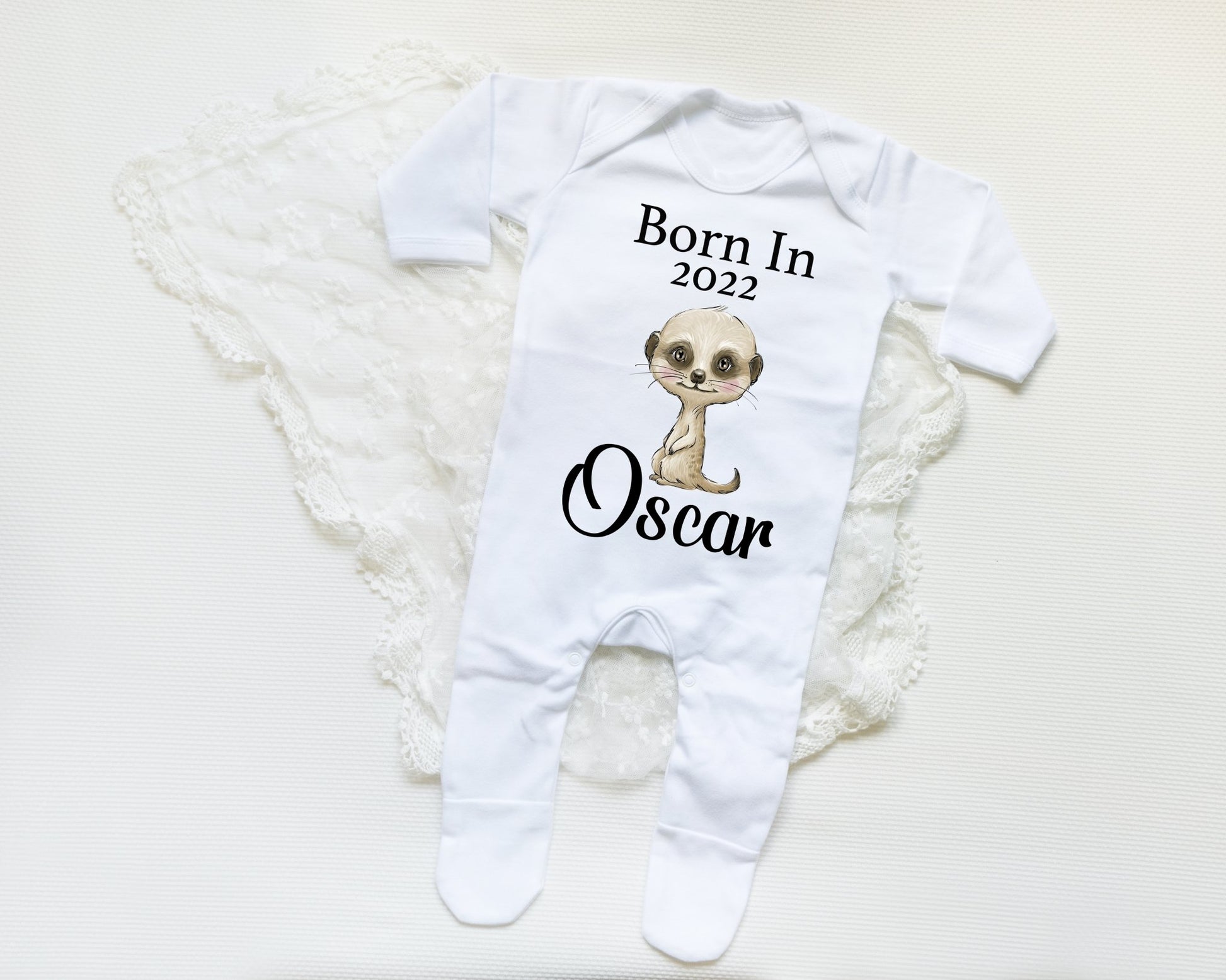 Born In 2022 Meercat Boy - Sleepsuit