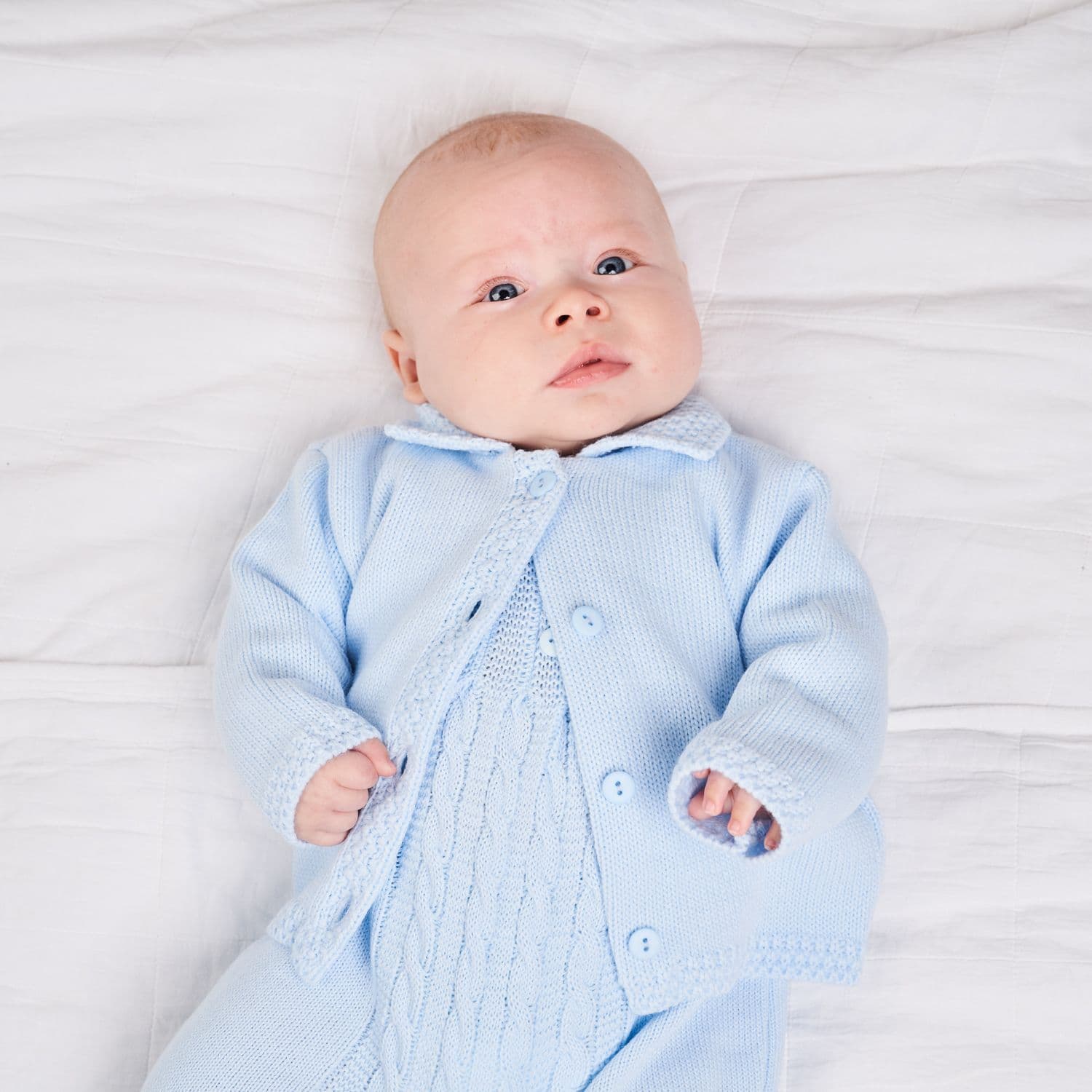 Button up Cardigan with Collar Blue