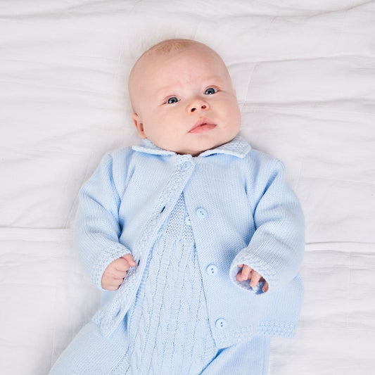 Button up Cardigan with Collar Blue