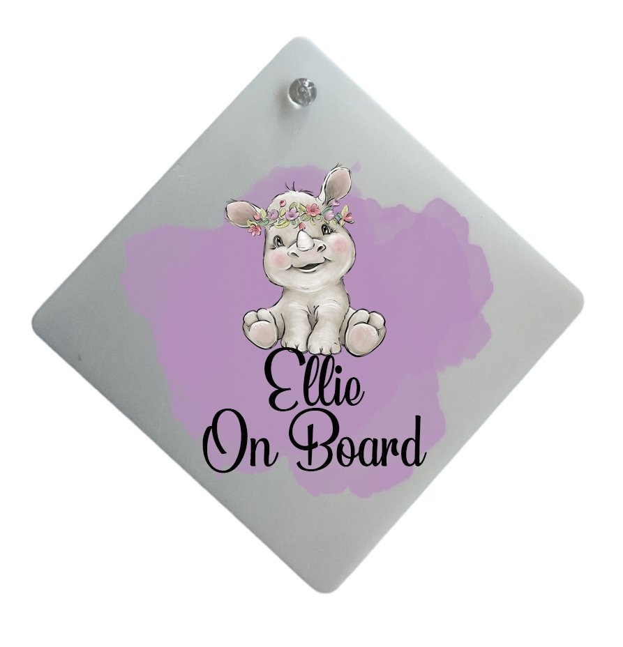Car Baby On Board Sign - Purple colour splash