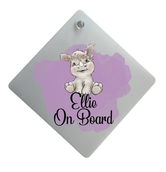 Car Baby On Board Sign - Purple colour splash
