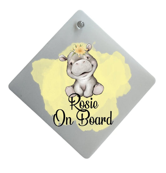 Car Baby On Board Sign - Yellow colour splash