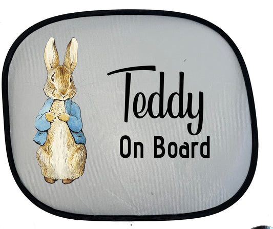 Car Sun Shade - Blue Bunny