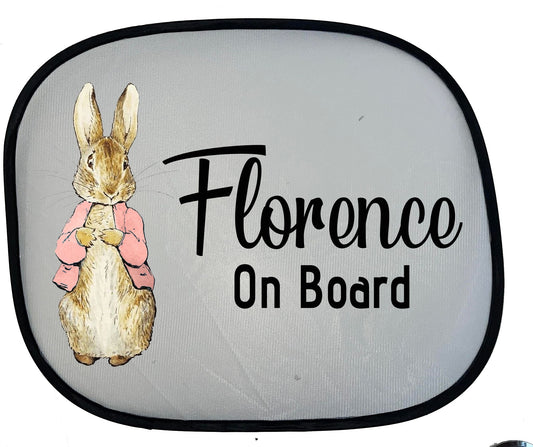 Car Sun Shade - Pink Bunny