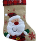Christmas Stocking - Hessian & Tartan- Snowman, Reindeer & Santa designs