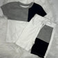 Colour block personalised shorts & T-Shirt set - Various Colours