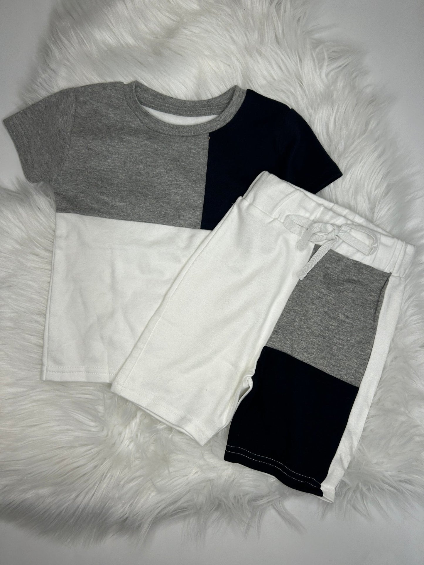 Colour block personalised shorts & T-Shirt set - Various Colours
