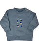 Dusky Blue Dino Initial Sweater