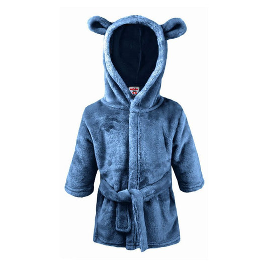 Dusky Blue Super Soft Hooded Dressing Gown