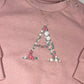 Dusky Pink Floral Initial Sweater