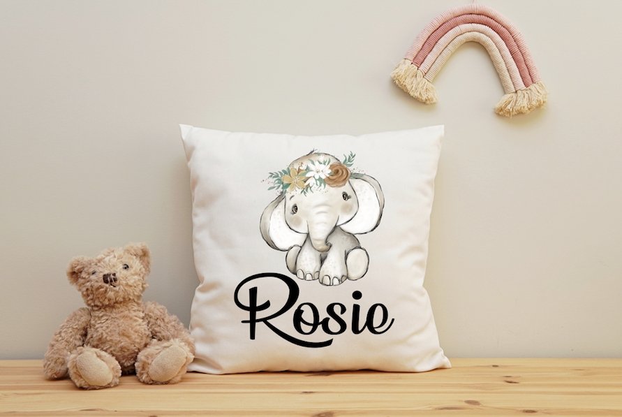 Elephant Girl cushion - 40x40cm