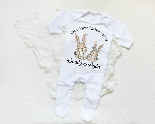 FATHERS DAY - Sleep Suit - Rabbit Print