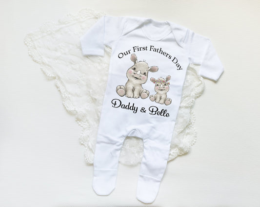 FATHERS DAY - Sleep Suit - Rhino Print