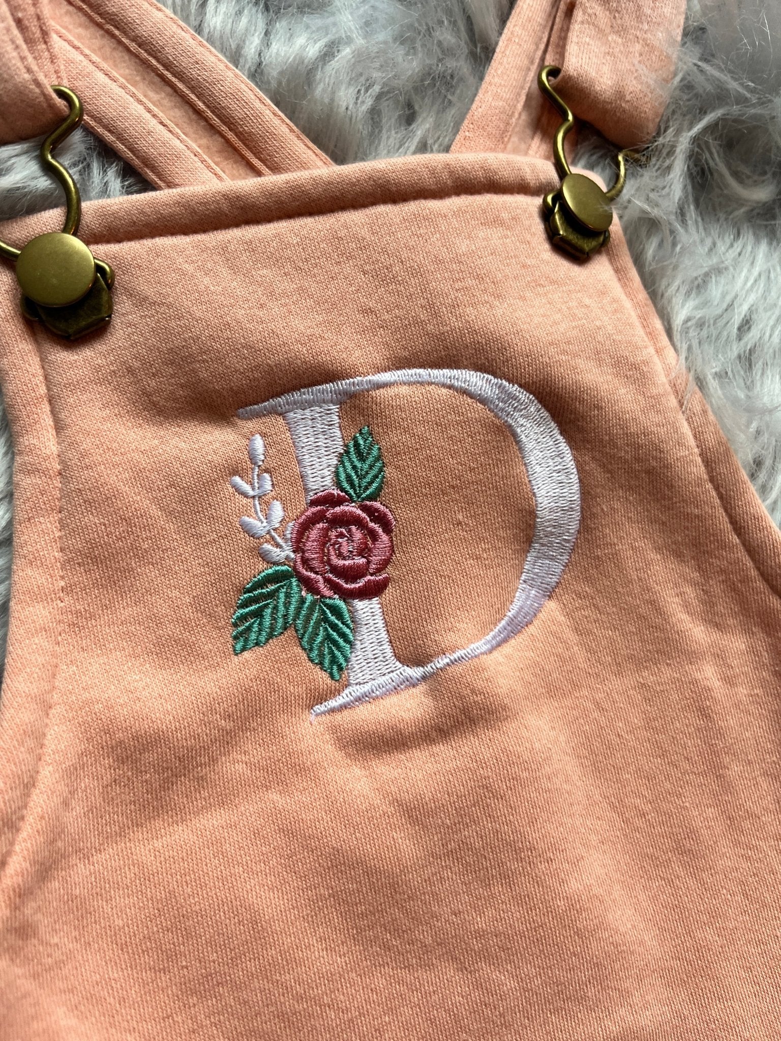 Floral initial personalised dungaree Dress - various colours
