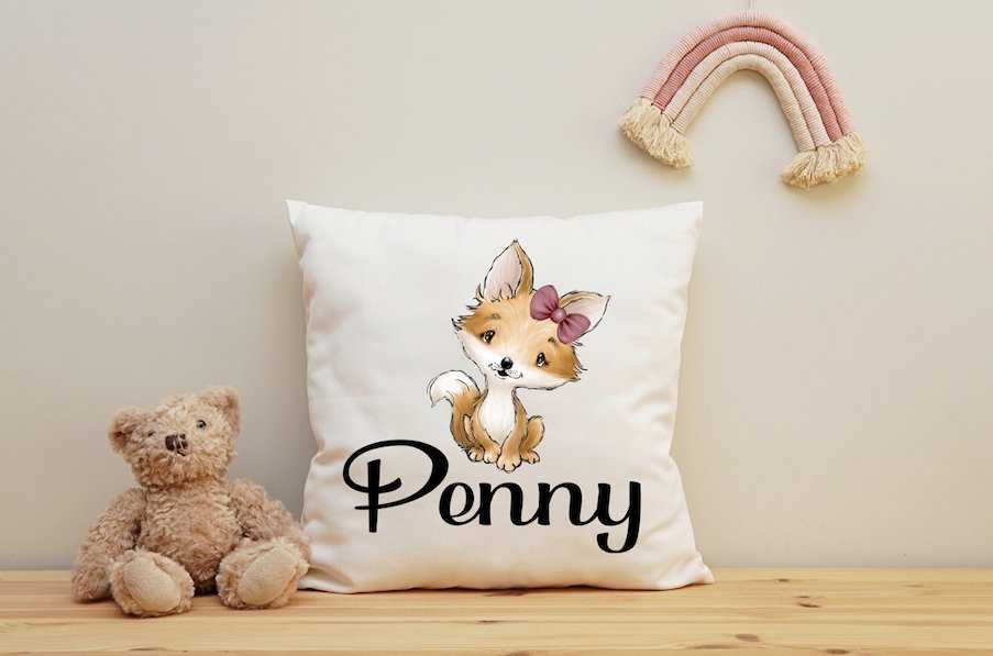 Fox Girl Cushion - 40x40cm