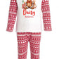 Gingerbread man Personalised Adults Red Christmas print Pyjamas