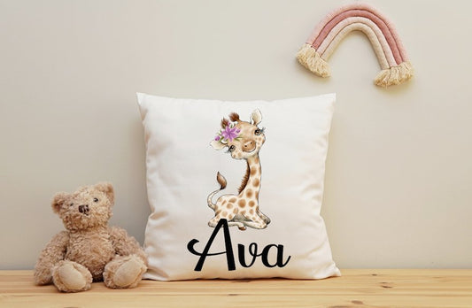Giraffe Girl Cushion - 40x40cm