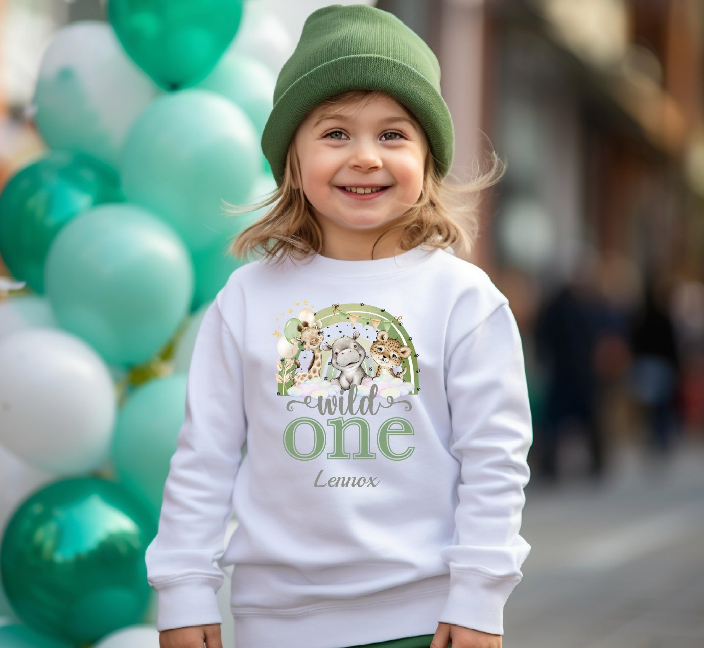 Green Rainbow Personalised Birthday Jumper - Various Colours