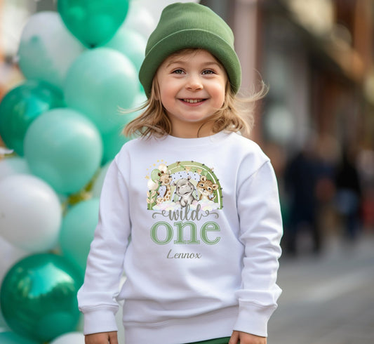 Green Rainbow Personalised Birthday Jumper - Various Colours