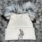 Grey Bunny Double Pom Hat - 3+ Months