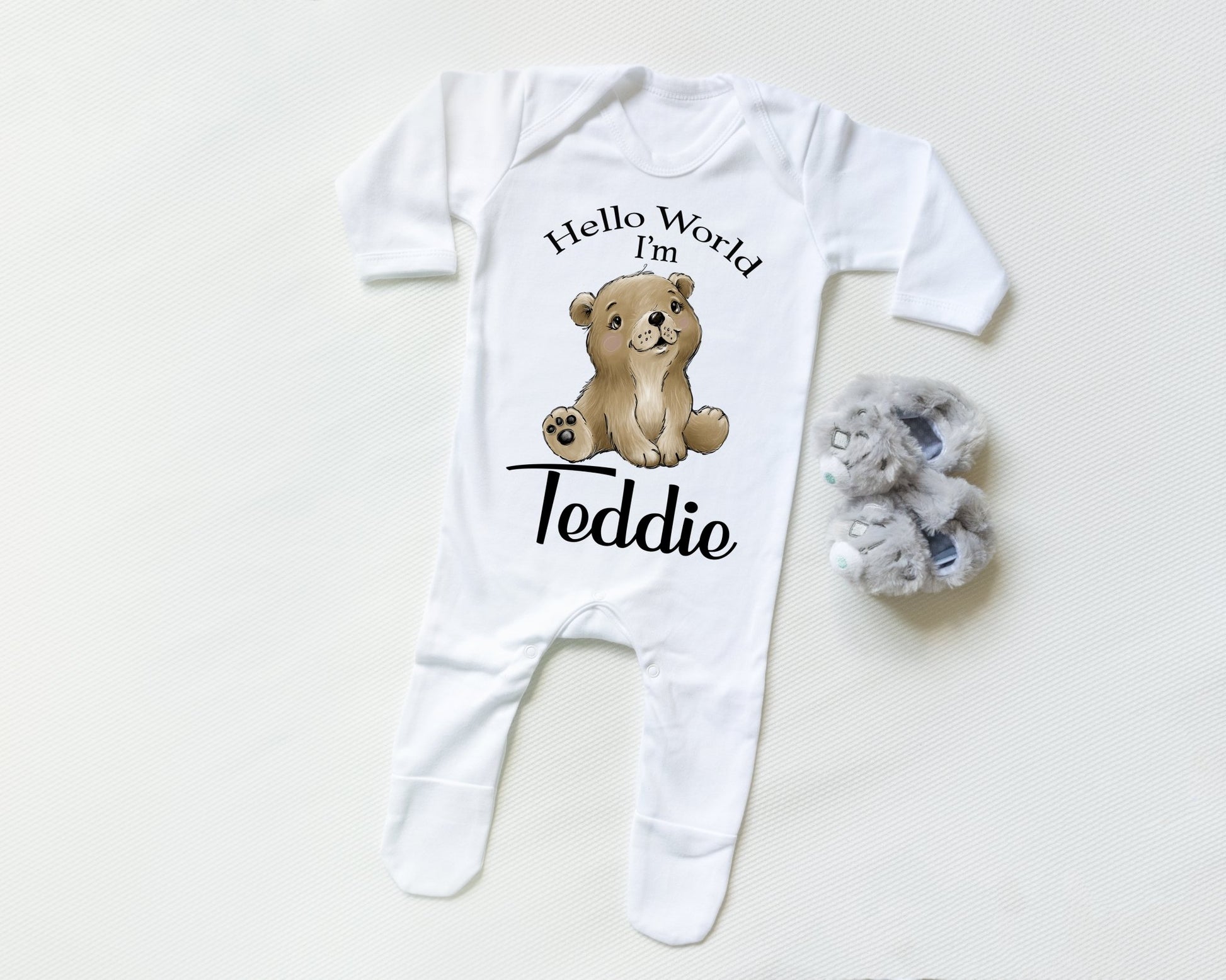 Hello World Bear Boy - Sleepsuit