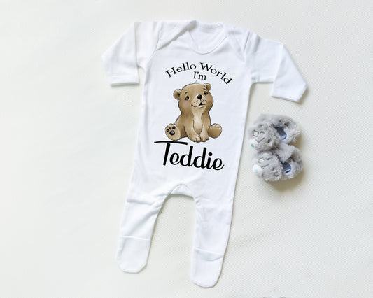 Hello World Bear Boy - Sleepsuit