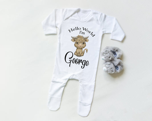 Hello World Cow Boy - Sleepsuit