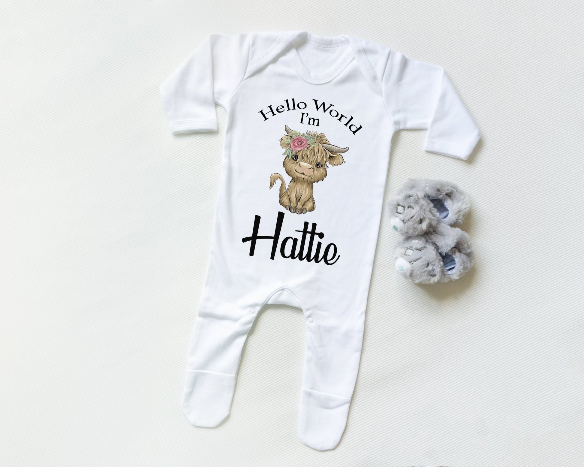Hello World Cow Girl - Sleepsuit