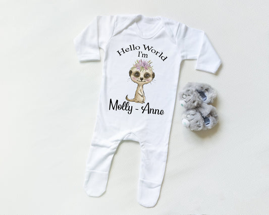 Hello World Meercat Girl - Sleepsuit