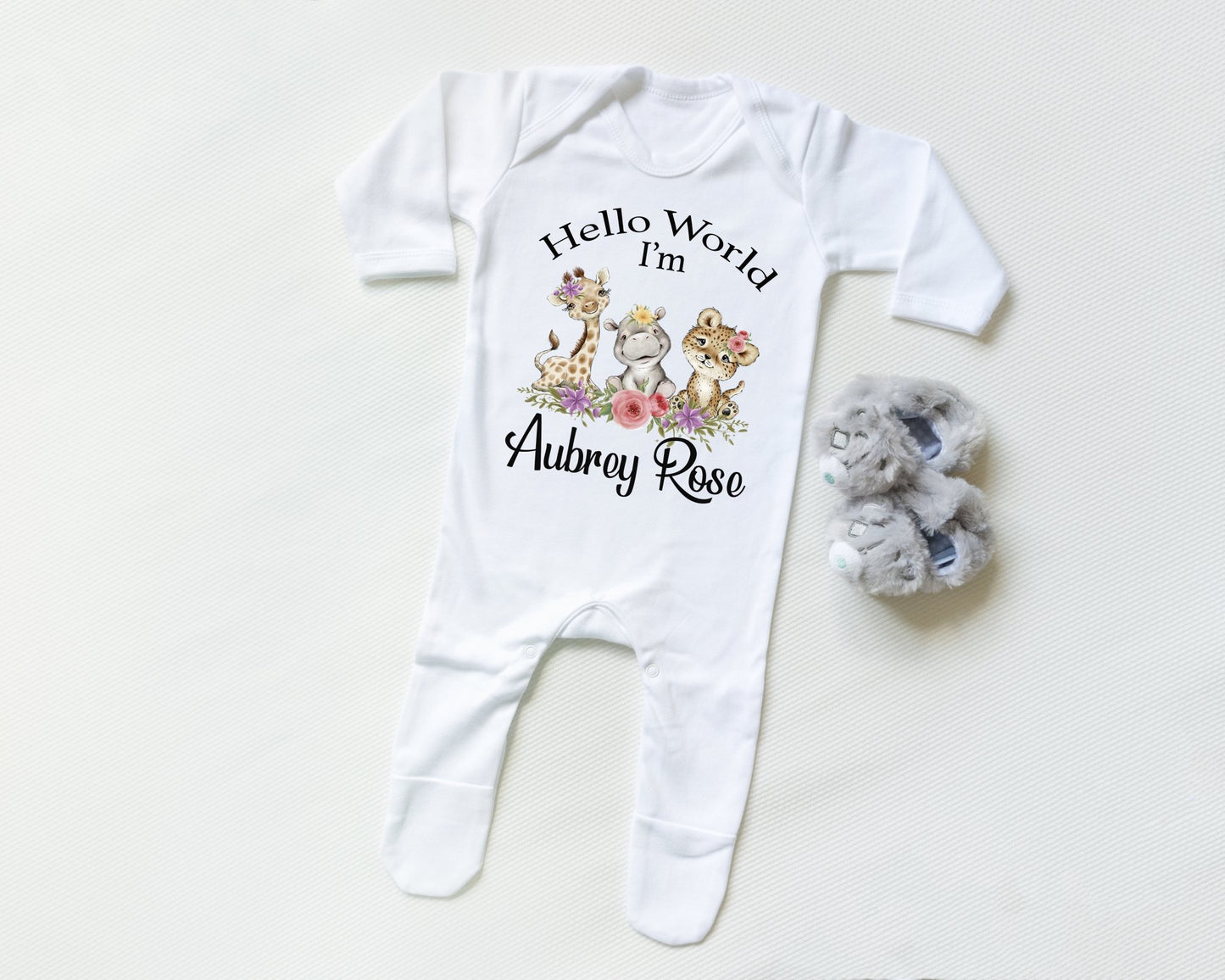 Hello world Safari Girl - Sleepsuit
