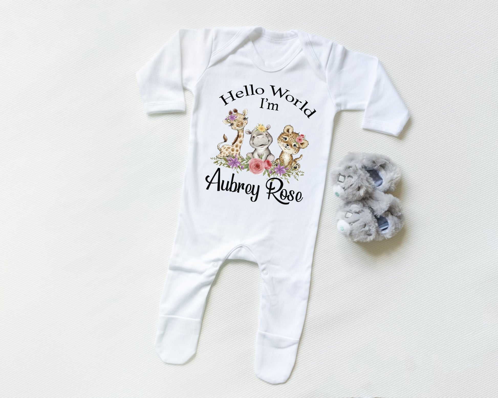 Hello world Safari Girl - Sleepsuit