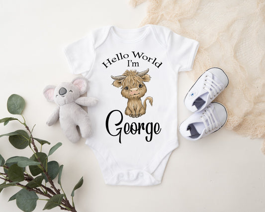 Hello World Vest - Cow boy Print