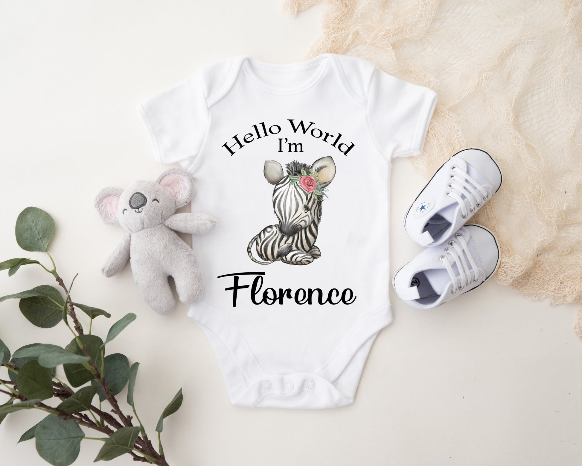 Hello World Vest - Zebra Girl Print