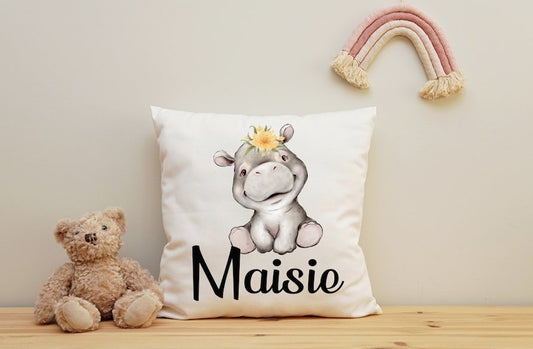 Hippo Girl Cushion - 40x40cm