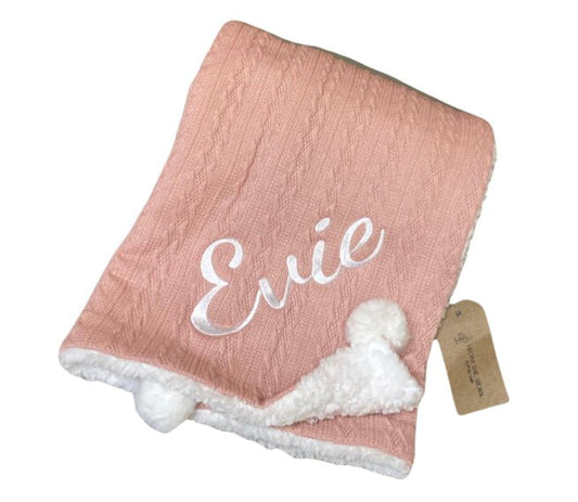 Huxley Baby Blanket Dusky Pink